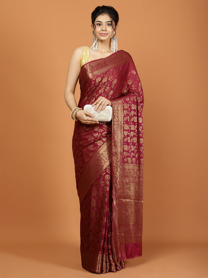 Zari Border Woven Chiffon Saree