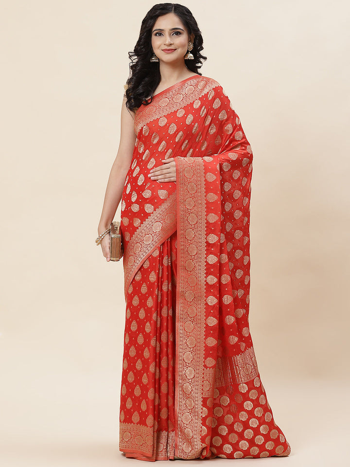Zari Border Plain Georgette Saree