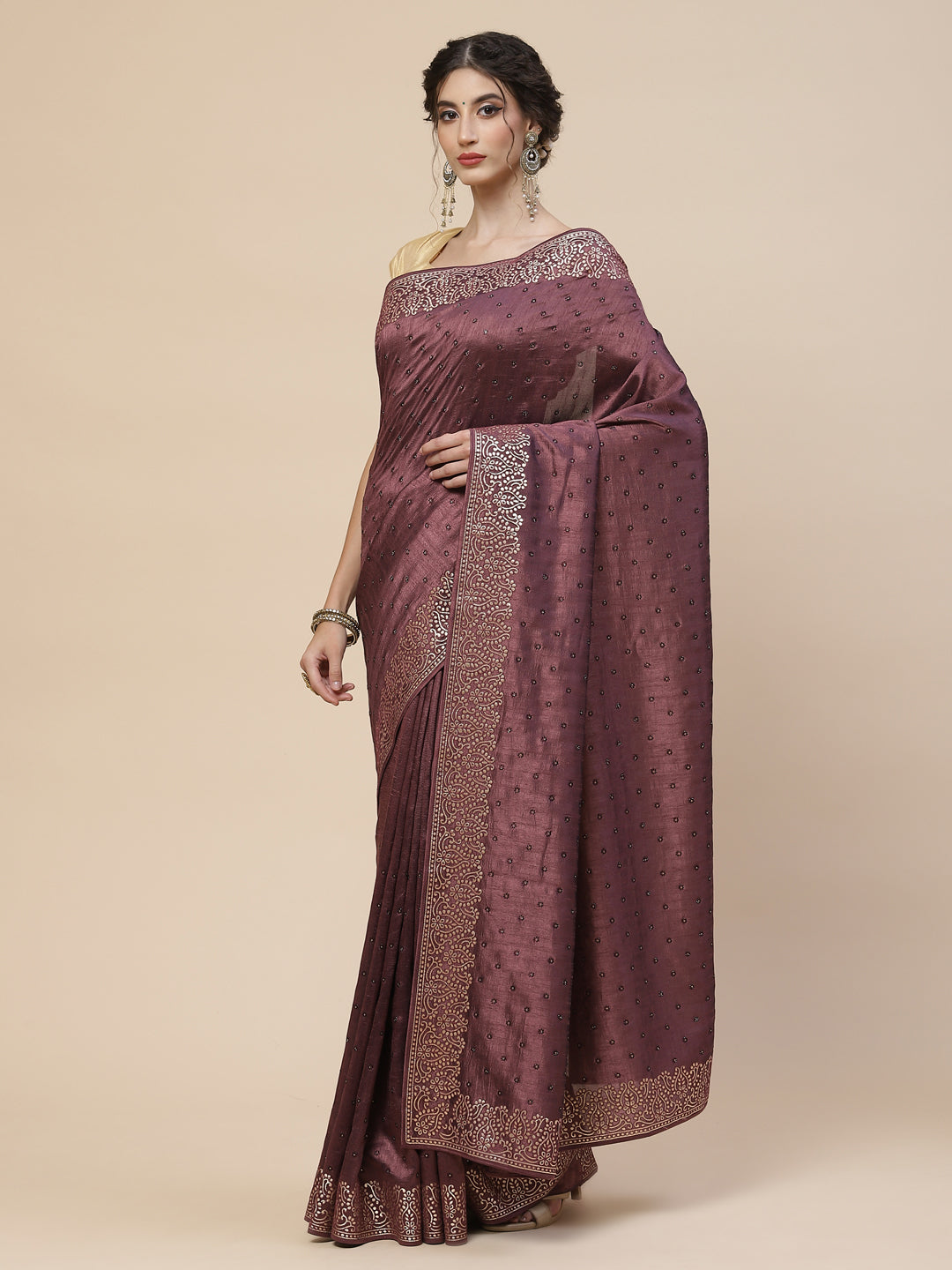 Dupion Silk Embroidery Saree