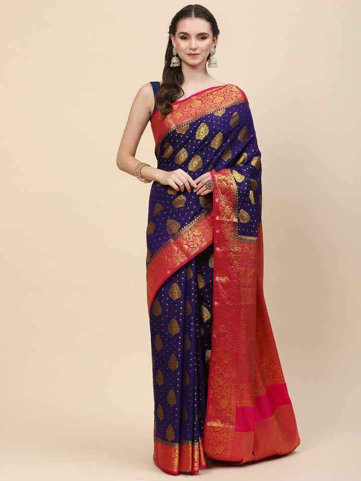 Zari Border Booti Handloom Woven Saree