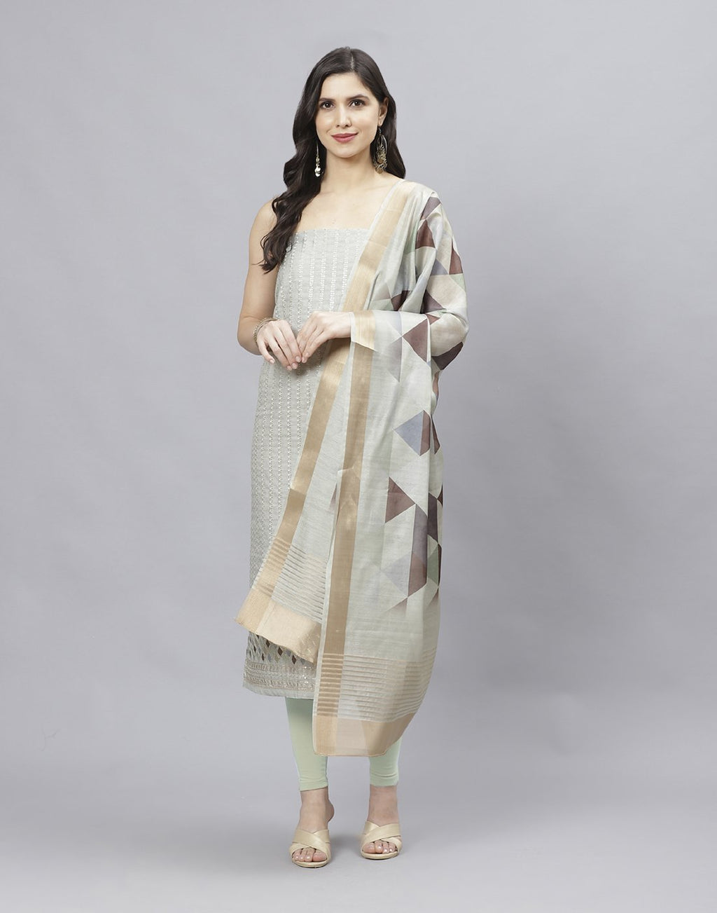 Chanderi Embroidered Suit piece