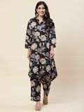 Floral Printed Cotton Kurta With Pants