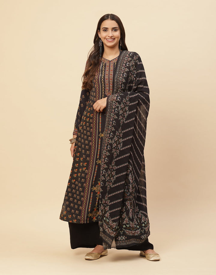 Digital Printed Crepe Salwar Kameez Stitched Suit With Georgette Dupatta