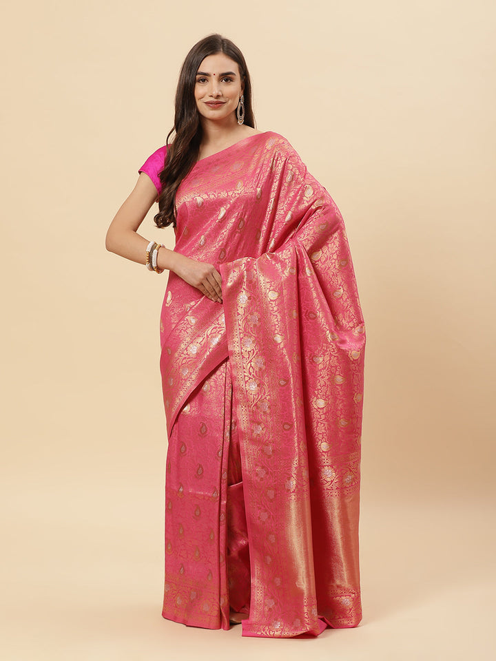 Art Handloom Saree with Zari Jaal Border