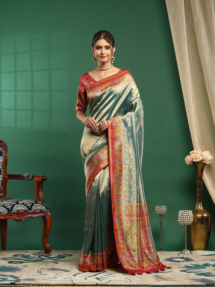 Embroidered Dola Silk Saree