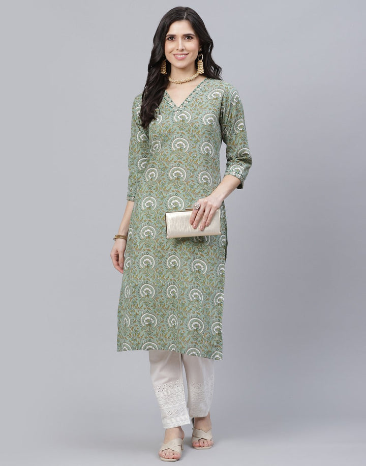Cotton Printed Kurti with Pant