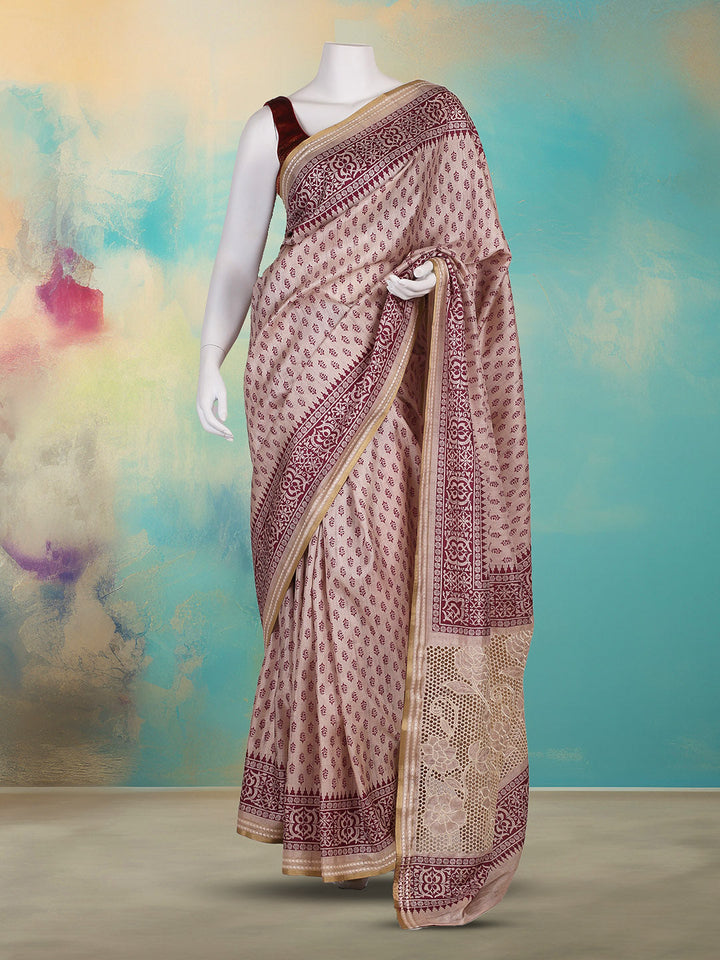 Printed Tussar Saree