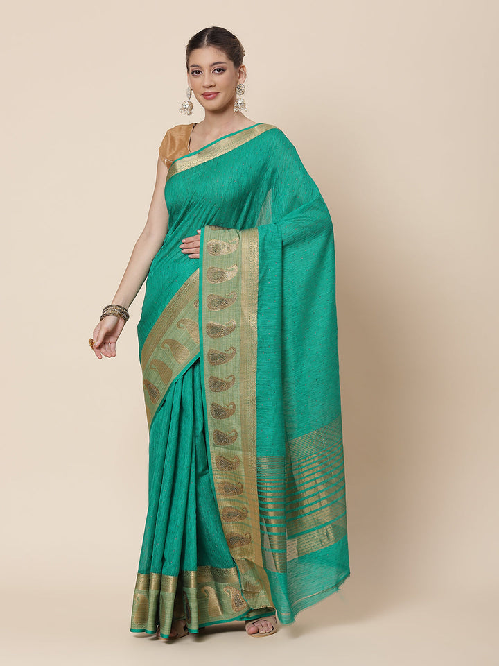 Stone Work Art Handloom Woven Saree