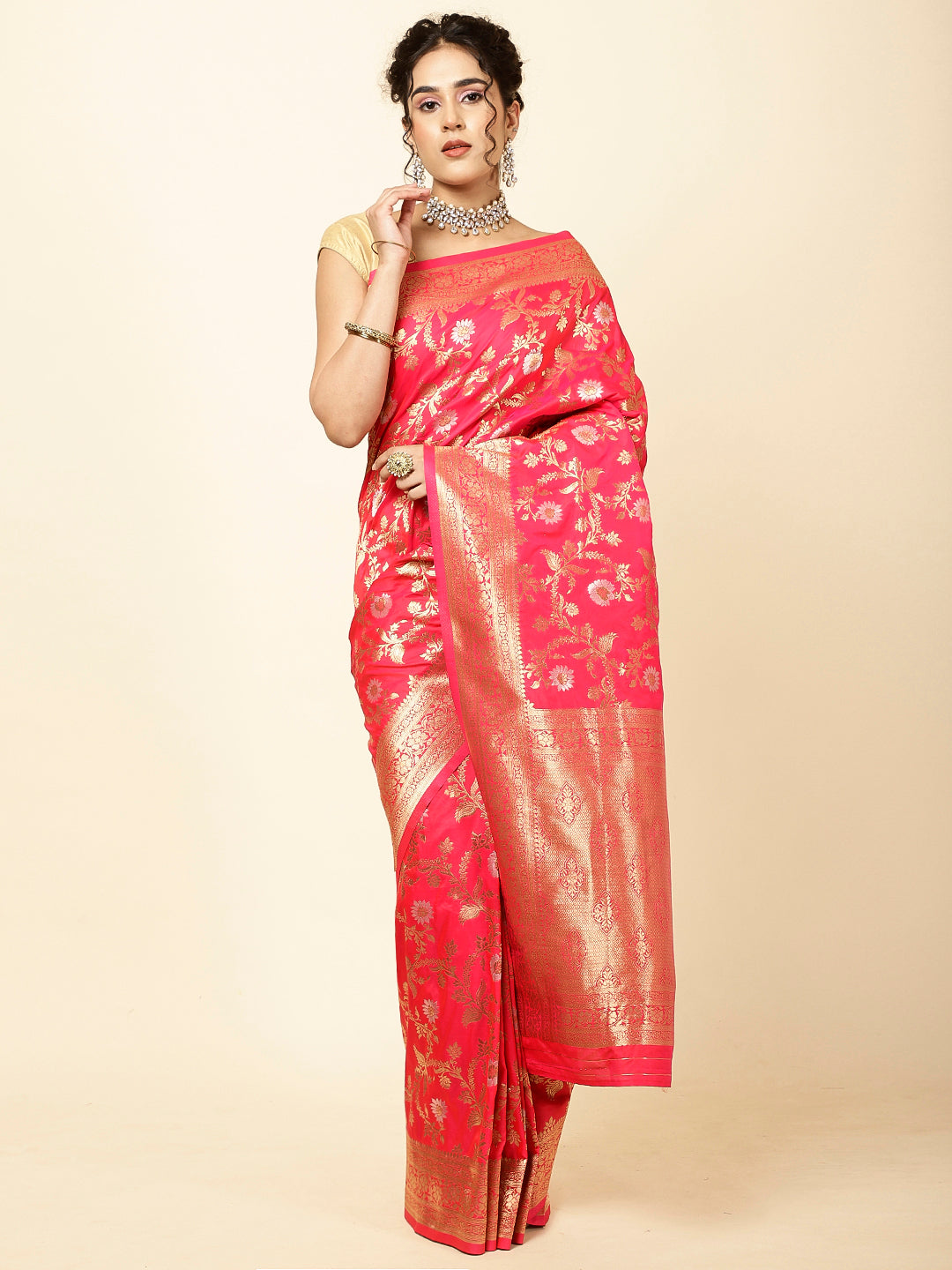 Zari Jaal Woven Banarsi Saree