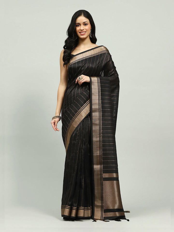 Embroidered Border Booti Art Silk Saree