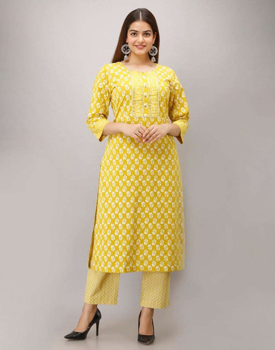 Printed Cotton Kurti With Pant