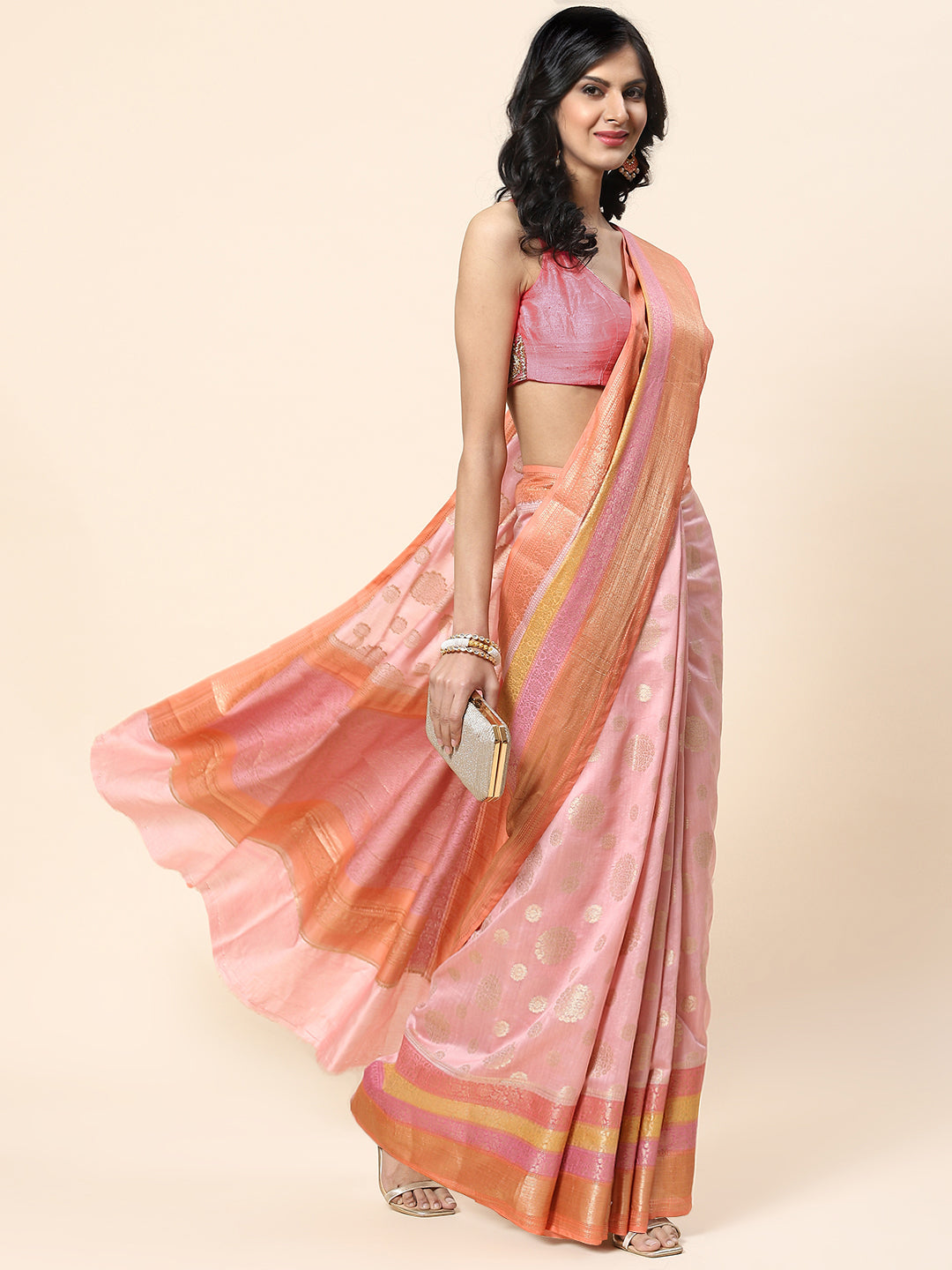 Zari Border Booti Cotton Woven Saree