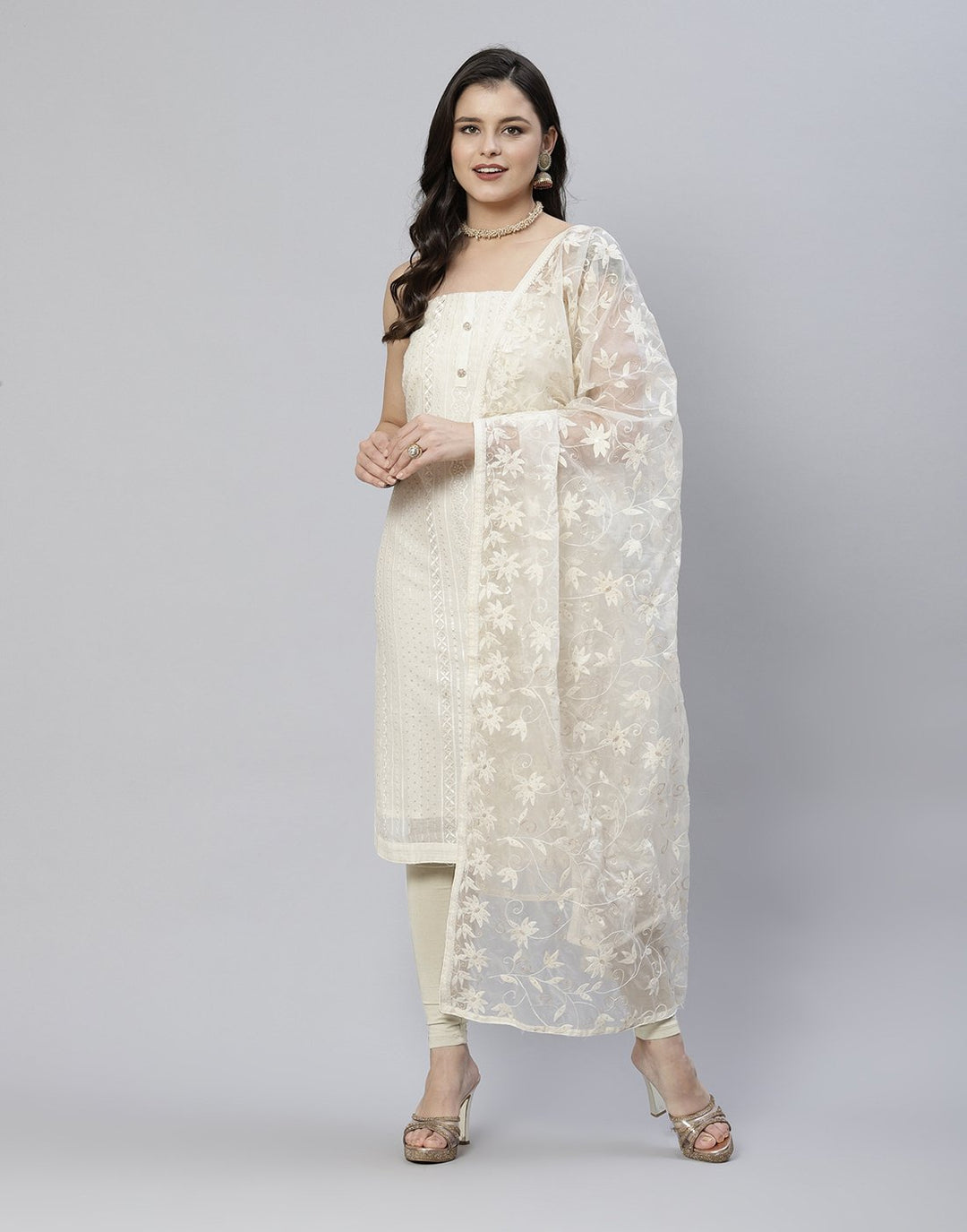 Embroidered Chanderi Suit Piece