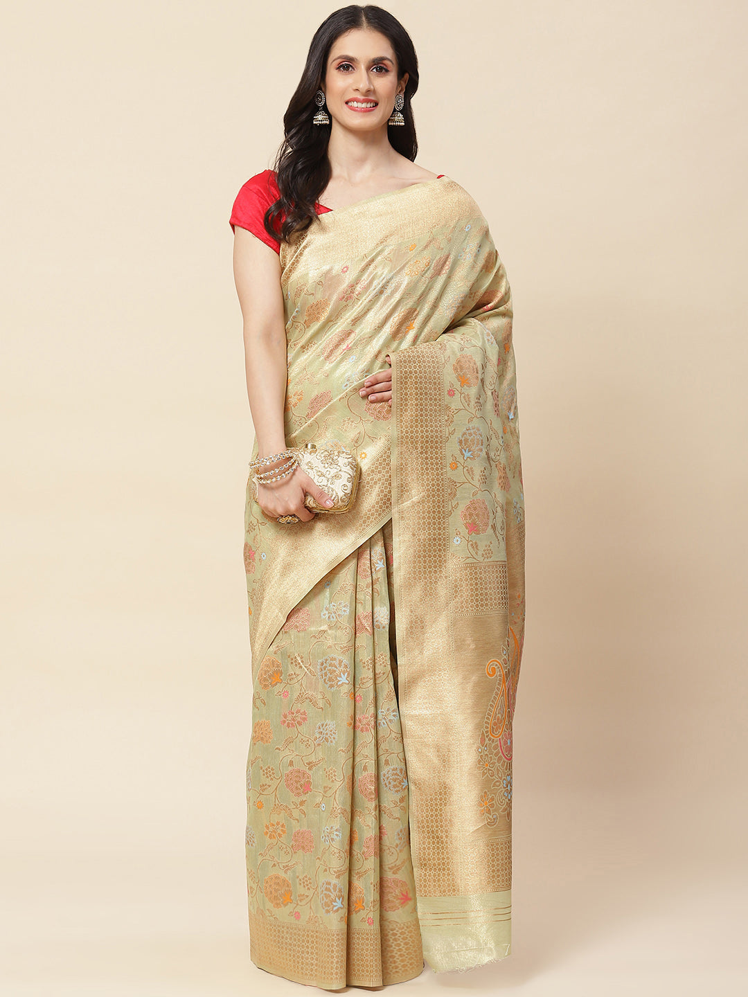 Zari Jaal Woven Cotton Saree