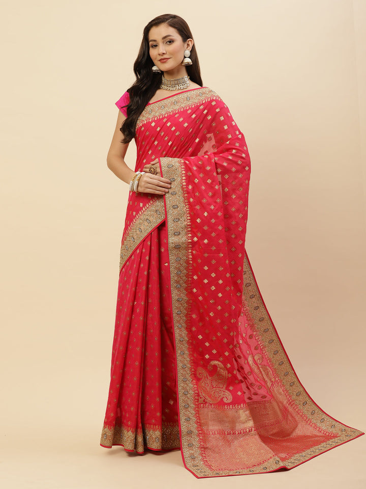 Stone Work Embroidered Banarasi Saree