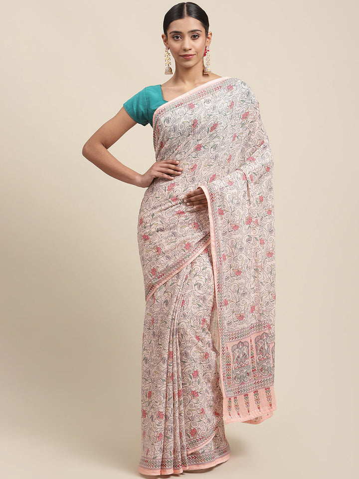 Digital Printed Sequence Georgette Saree