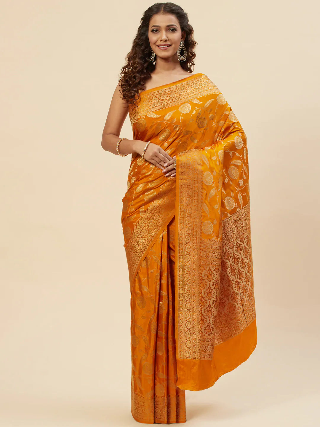 Floral Zari Jaal Handloom Woven Saree