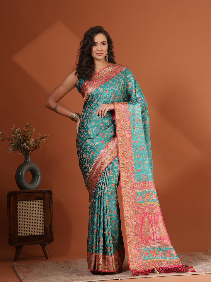 Woven Design Satin Saree