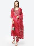 Cotton Printed Kurti With Pant and Dupatta