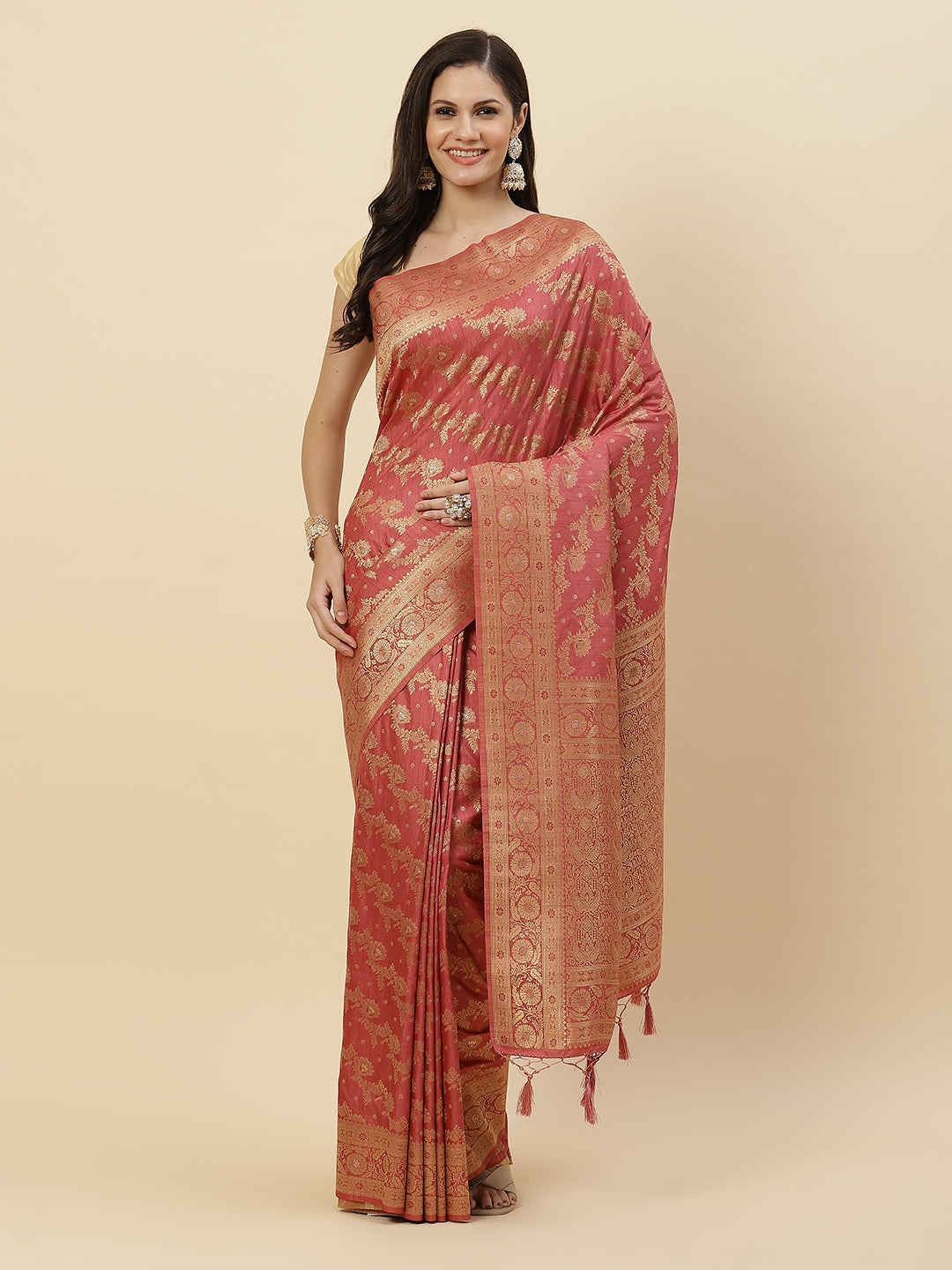 Zari Jaal Handloom Woven Saree