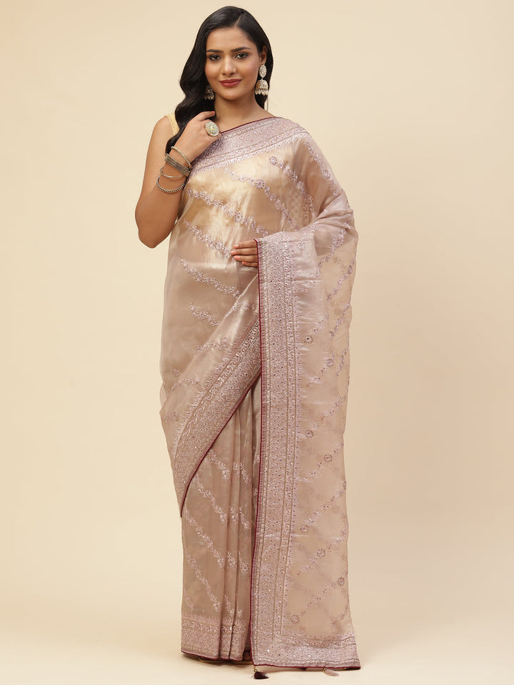 Cutdana Embroidered Organza Saree