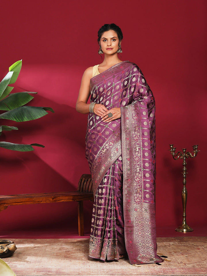 Woven Design Satin Saree