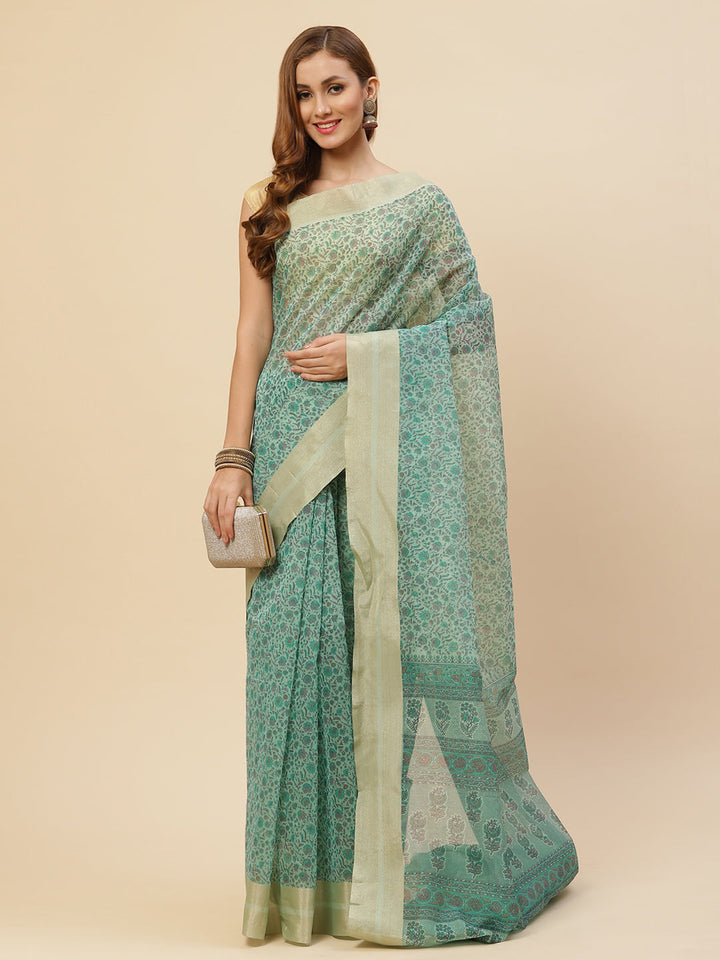 Floral Printed Cotton Saree