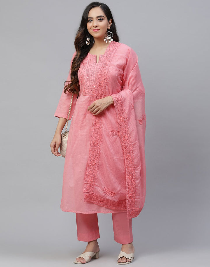 Printed Stitched Cotton Salwar Kameez With Dupatta