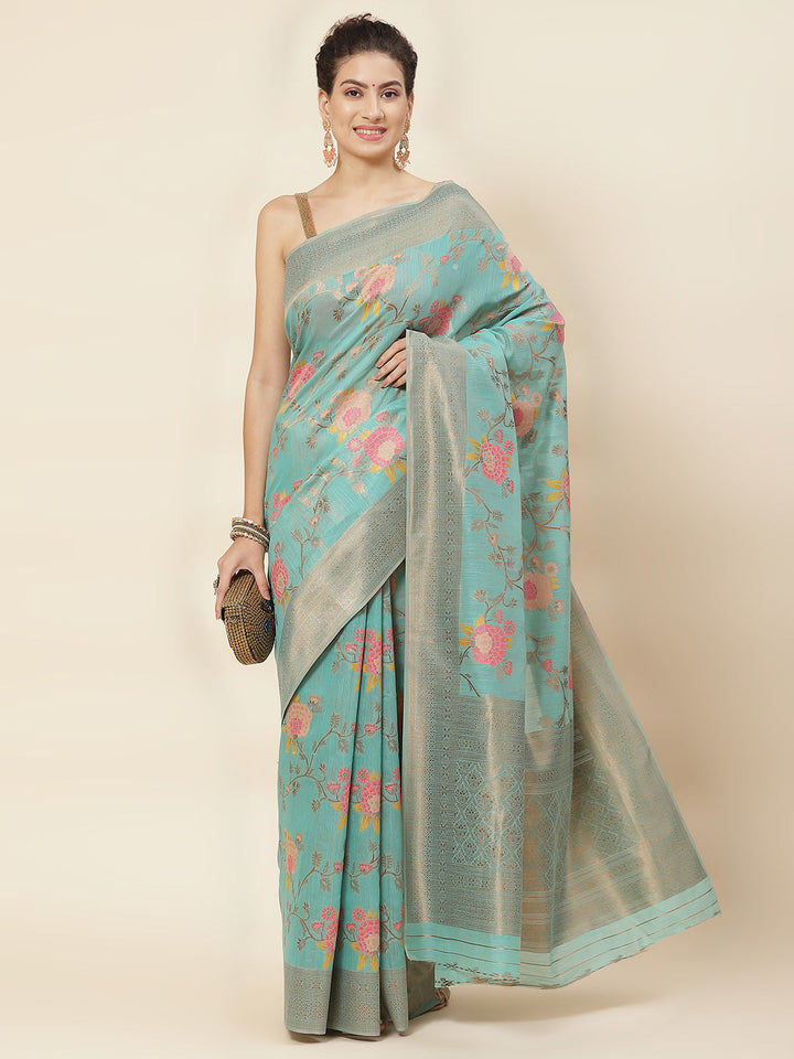 Zari Jaal Woven Cotton Saree