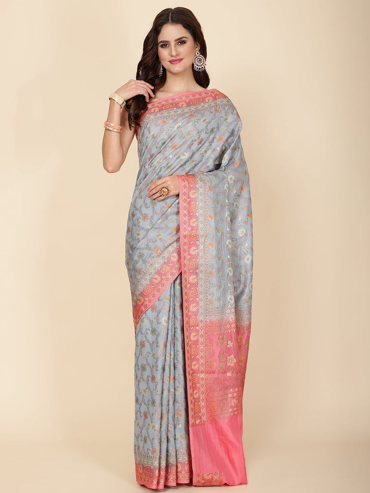 Resham Jaal Woven Tussar Saree