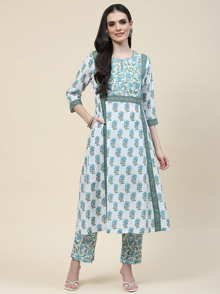 Printed Cotton Kurta With Pants