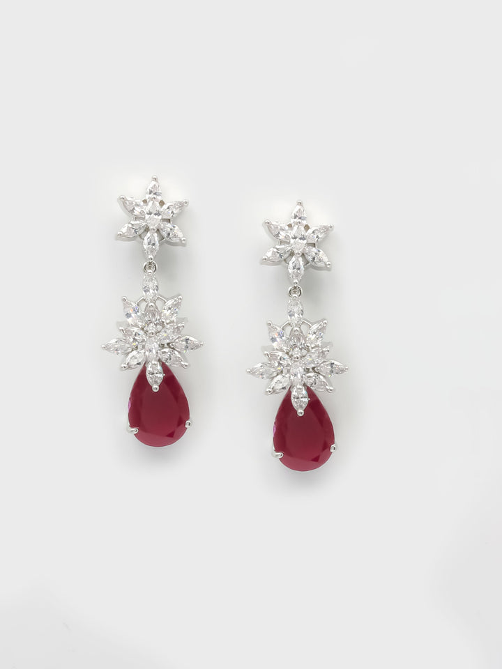 Red &amp; White Drop &amp; Dangler Earrings
