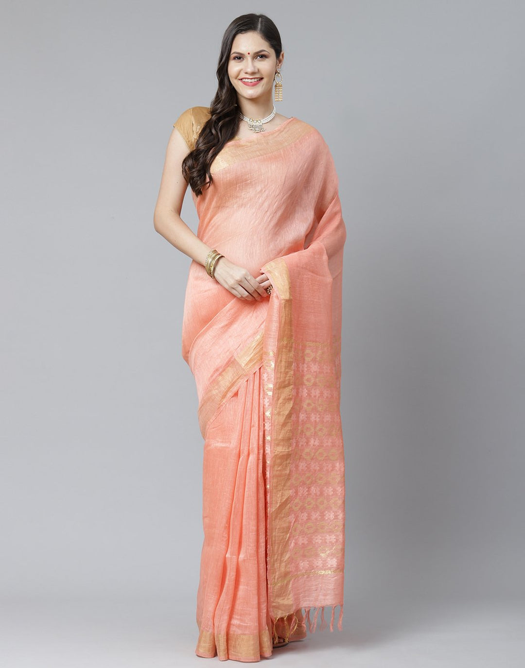 Cotton Linen Saree