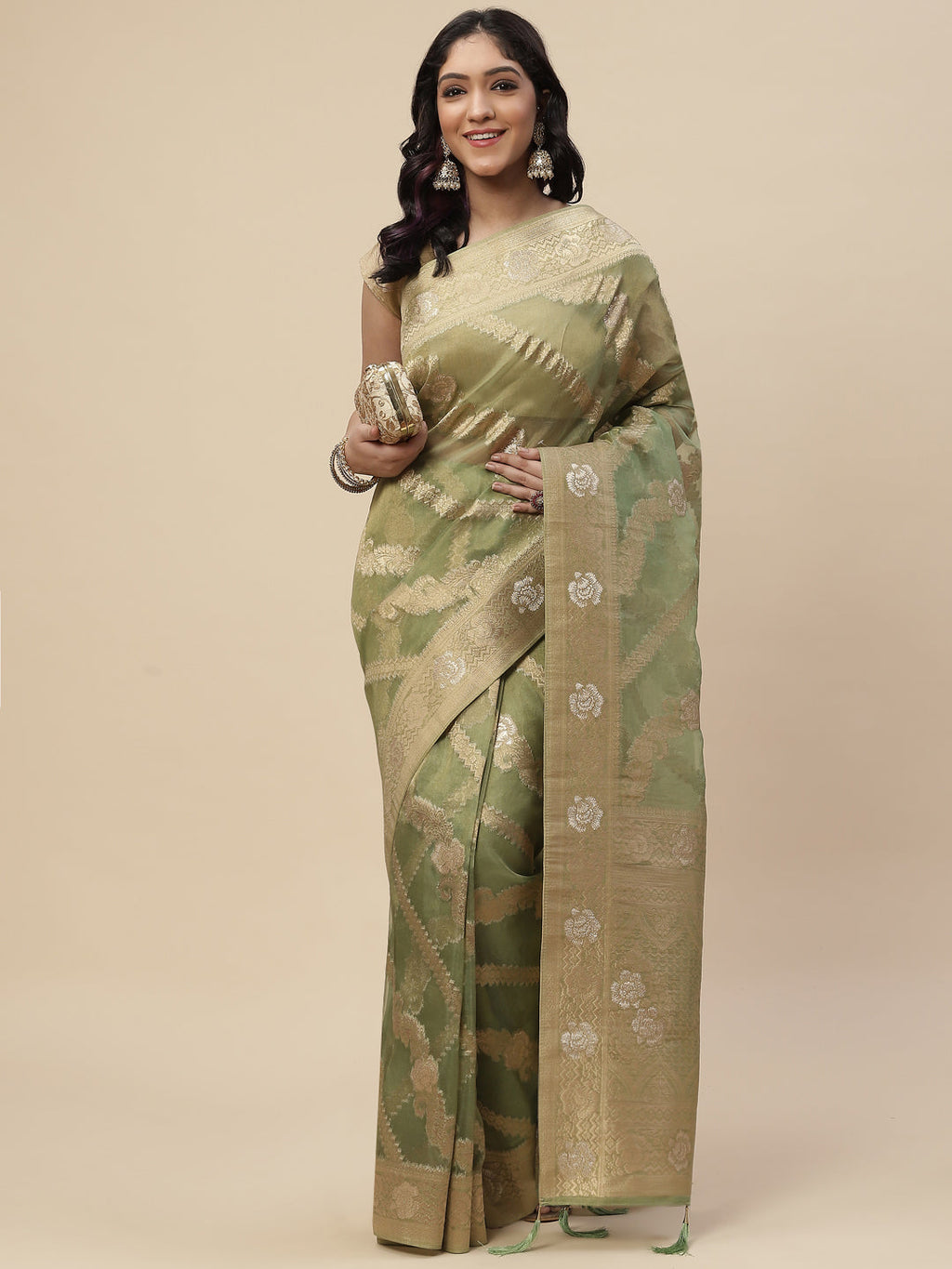 Zari Jaal Cotton Woven Saree