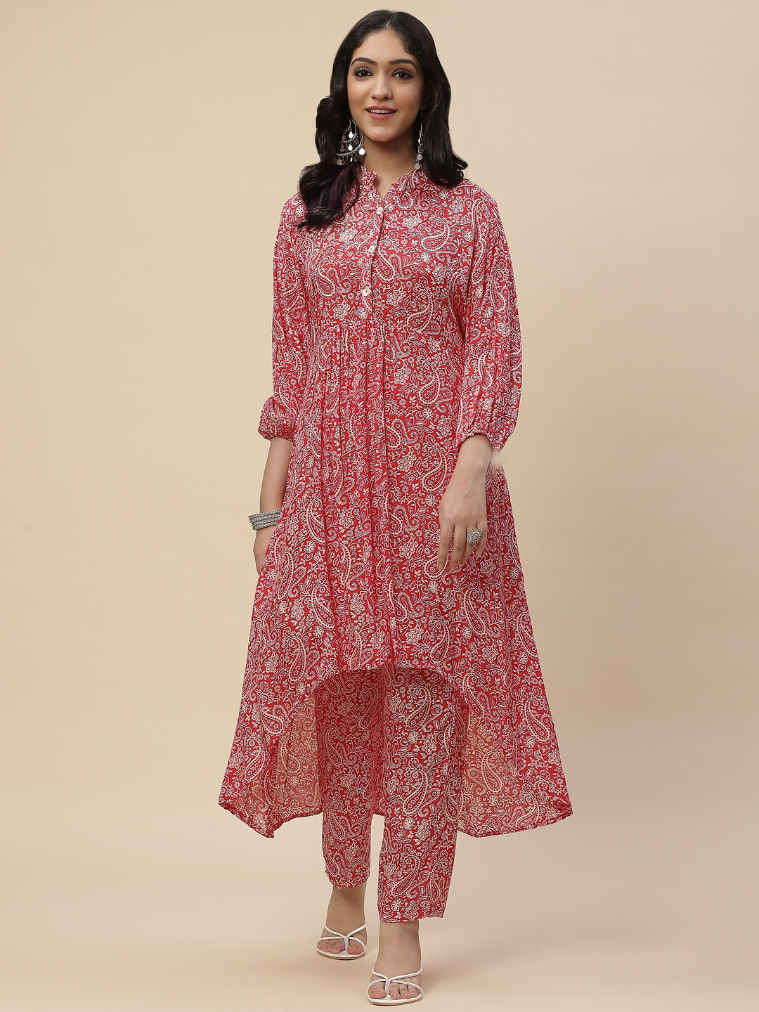 Printed Muslin Kurta With Printed Pants