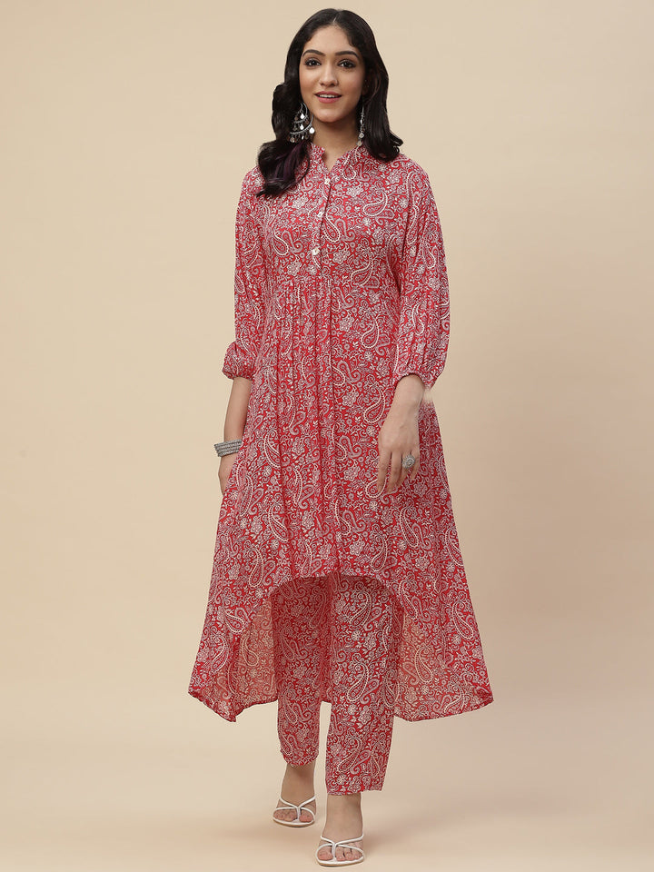 Printed Muslin Kurta With Printed Pants