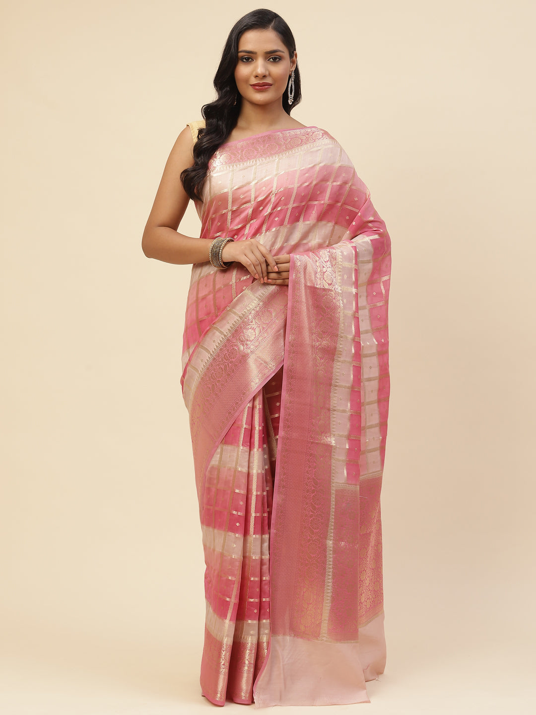 Zari Jaal Cotton Woven Saree