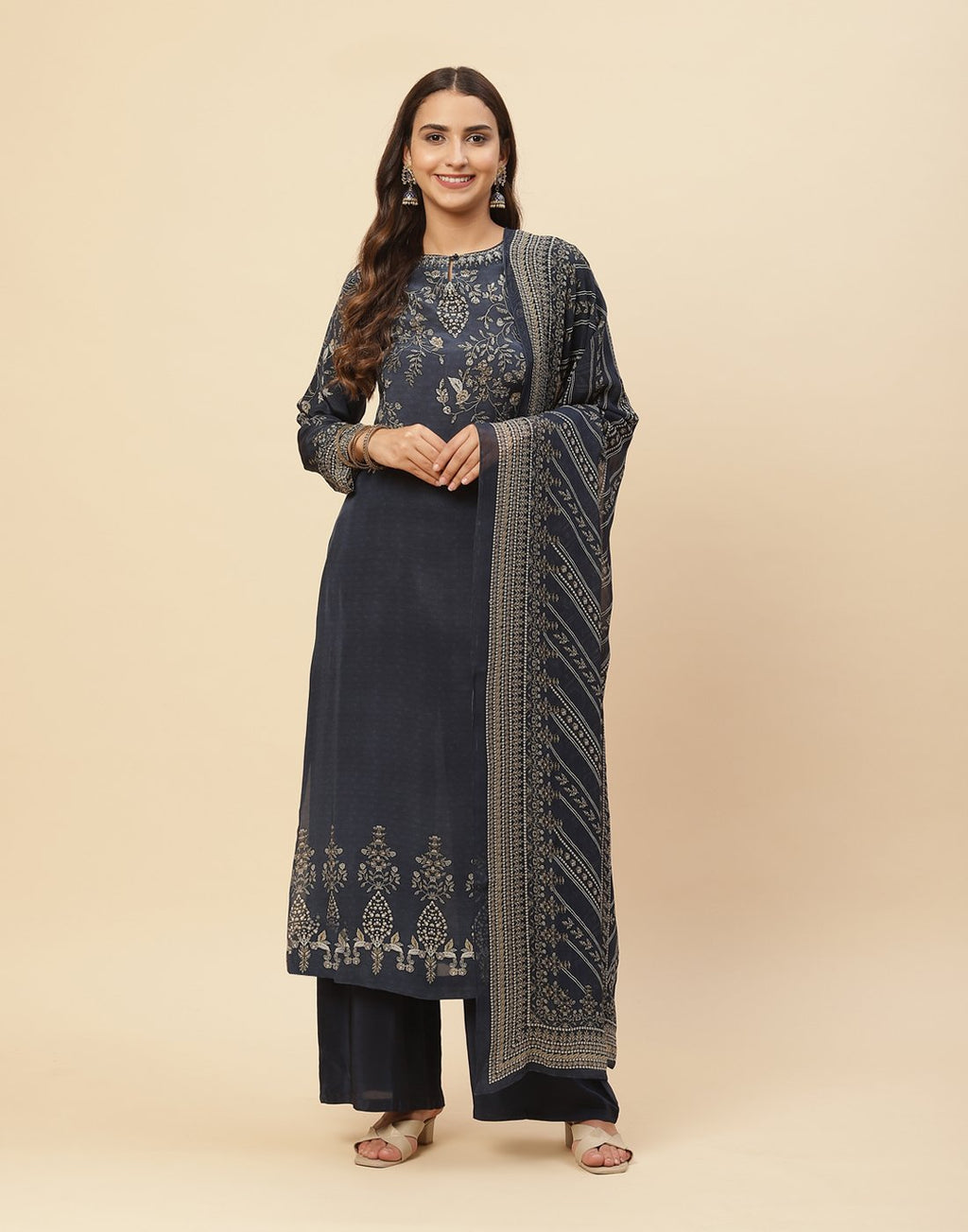 Digital Printed Crepe Salwar Kameez Stitched Suit With Georgette Dupatta