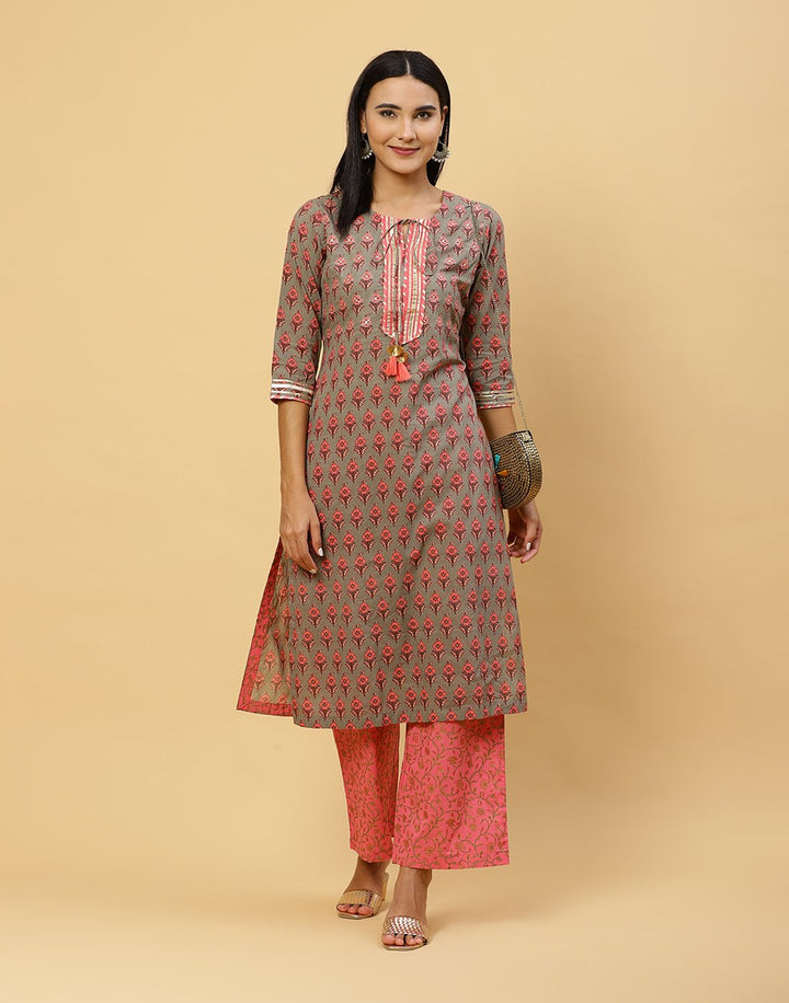 Printed Cotton Kurti with Pant