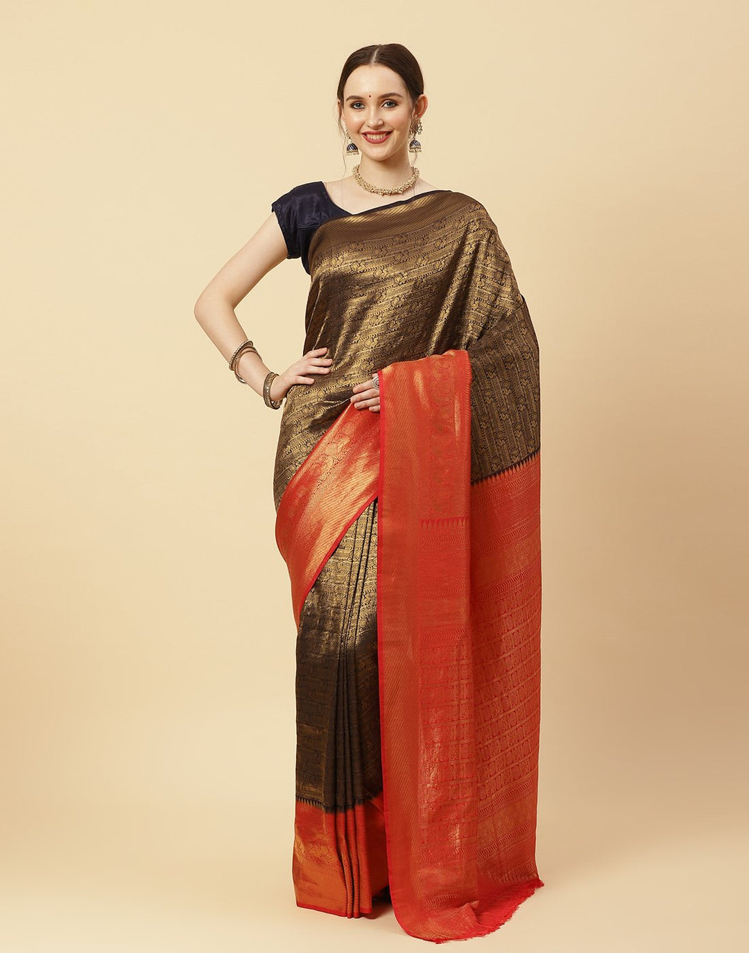 Woven Brocade Zari Jaal Art Handloom Saree
