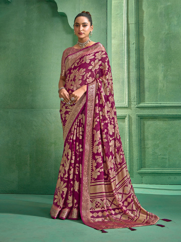 Floral Printed Georgette Saree