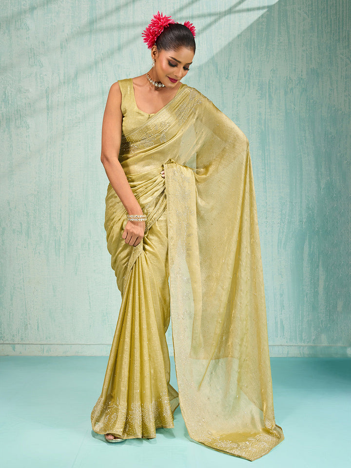 Embroidered Chiffon Saree
