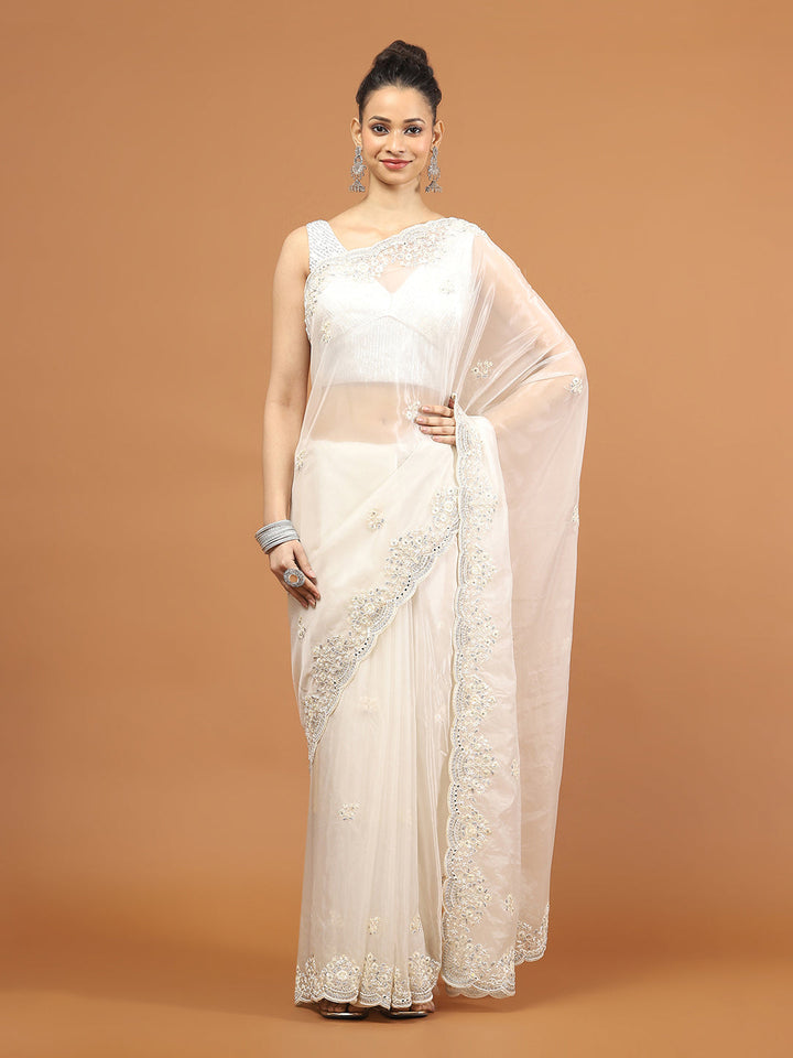 Stone Work Organza Saree