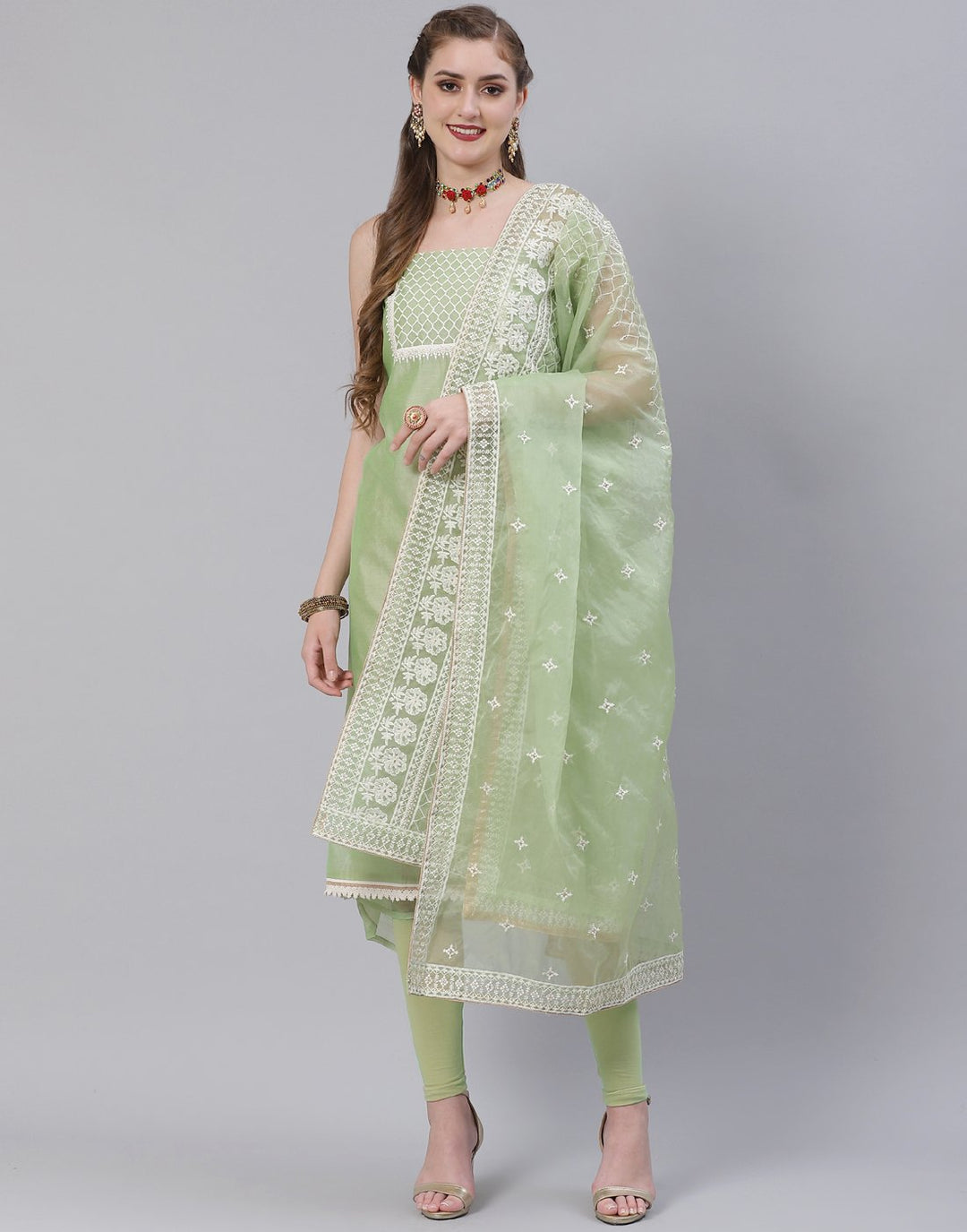 Chanderi Embroidered Suit Piece