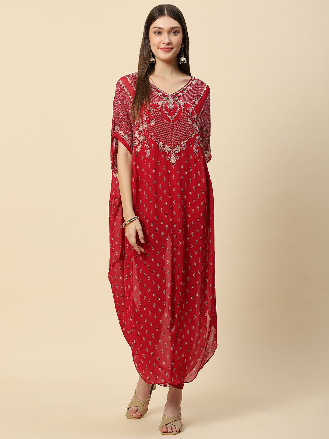 Digital Printed Georgette Kaftan Kurta