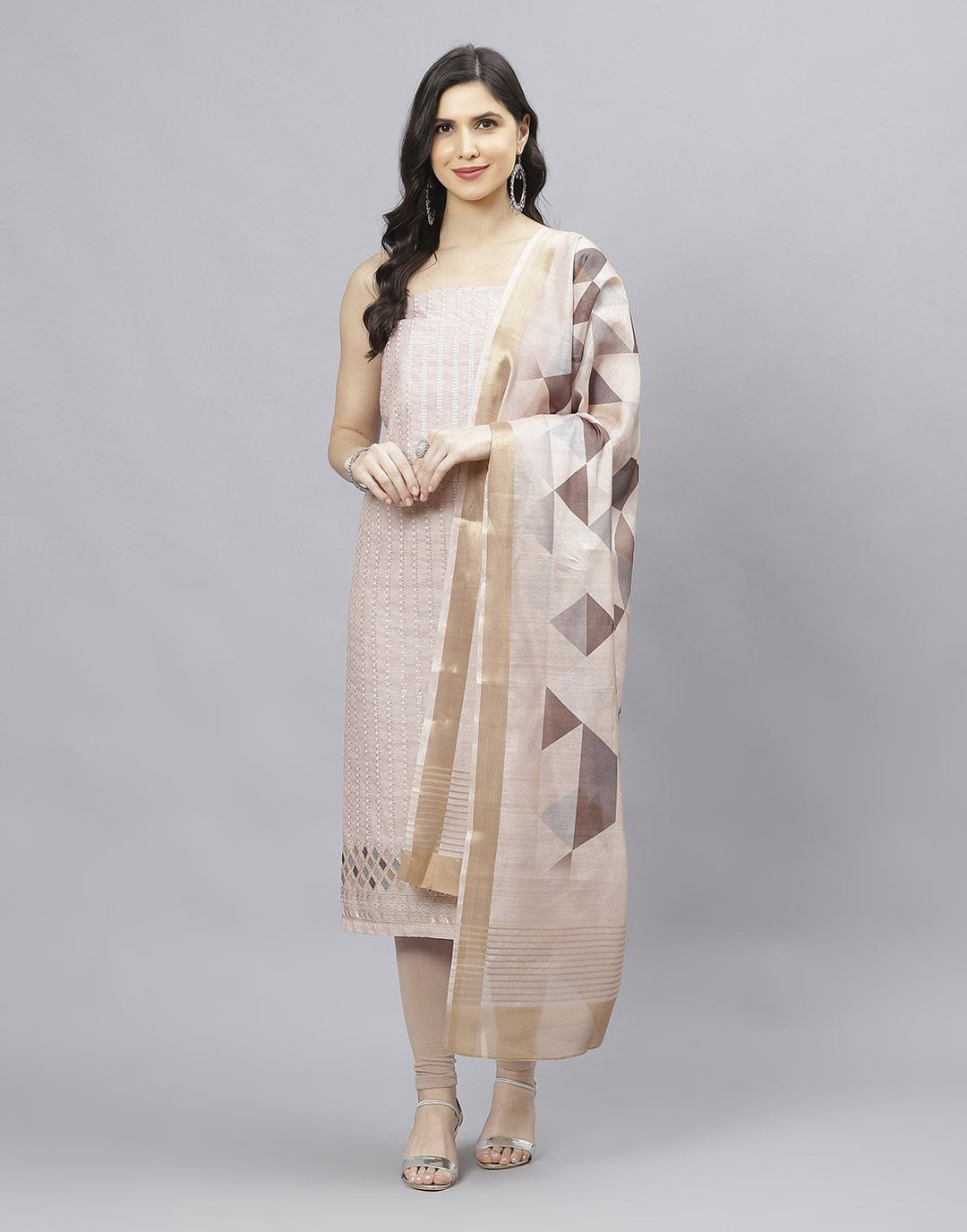 Chanderi Embroidered Suit piece
