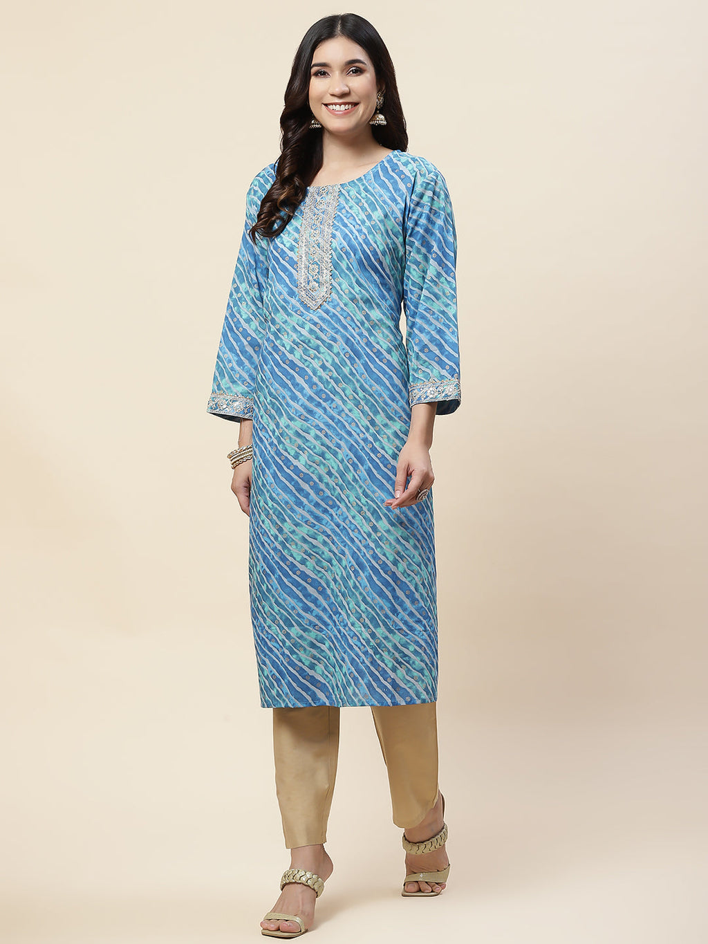 Leheriya Printed Cotton Kurta