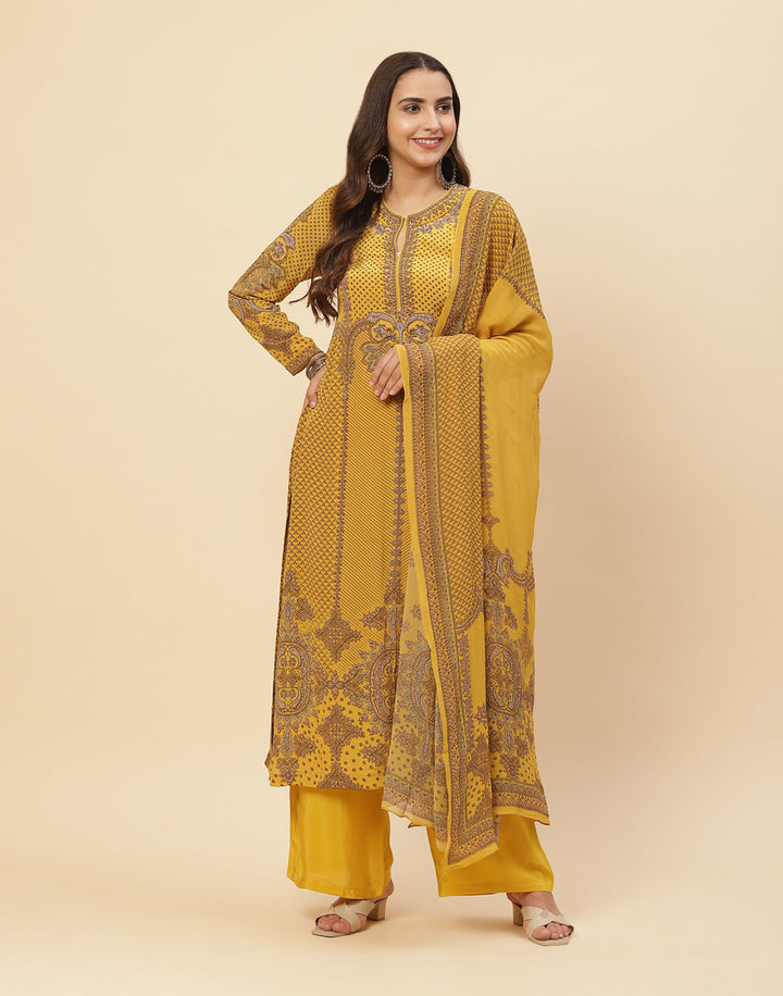 Digital Printed Crepe Salwar Kameez Stitched Suit With Georgette Dupatta