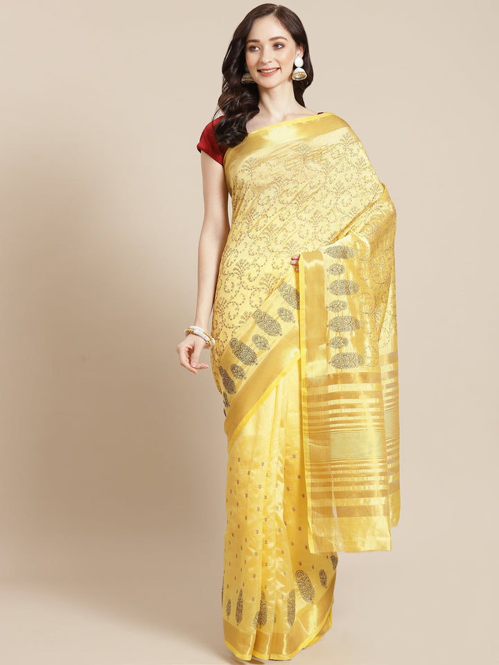 Zari Jaal Art Handloom Woven Saree