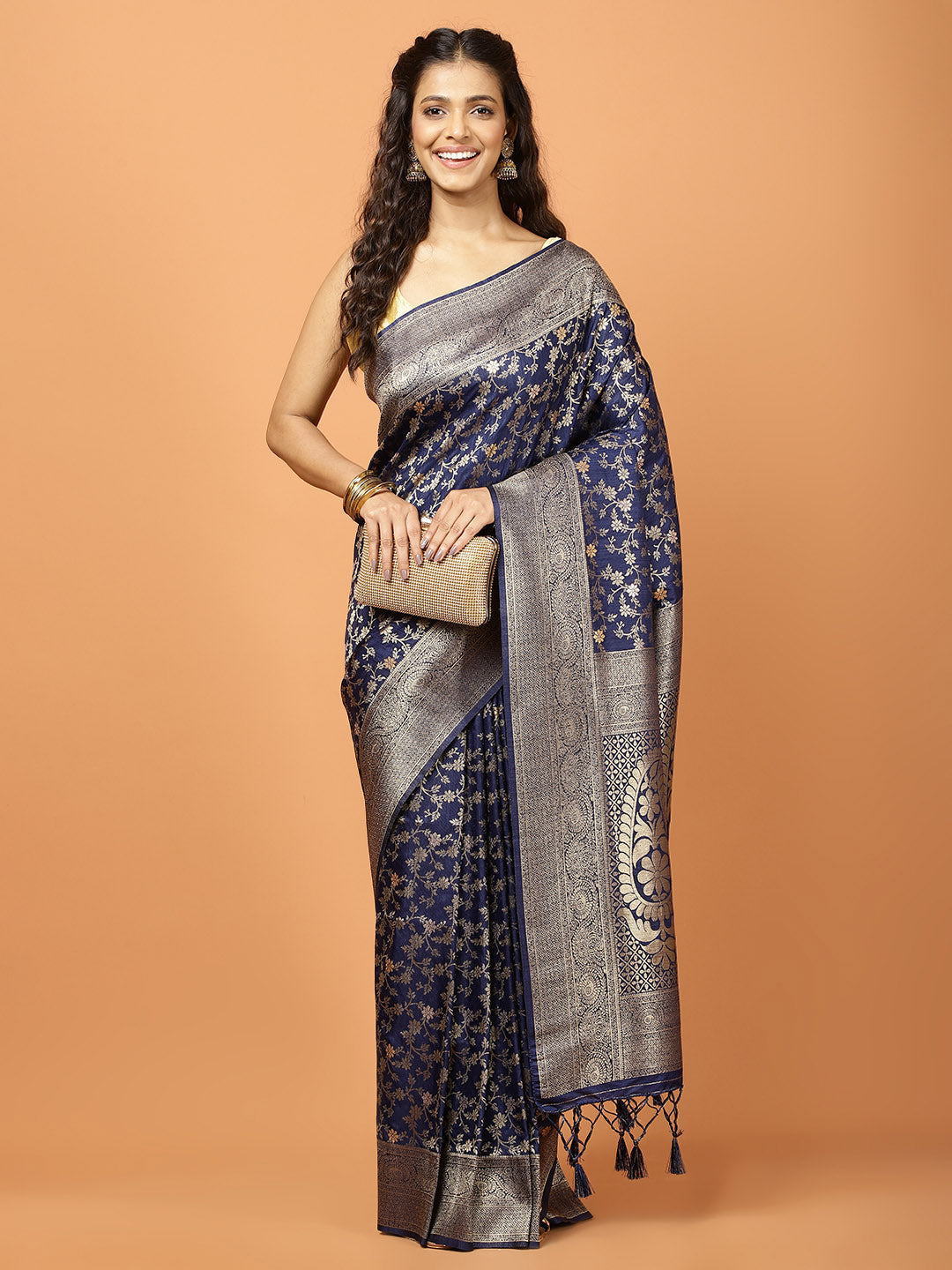 Zari Jaal Woven Art Silk Saree